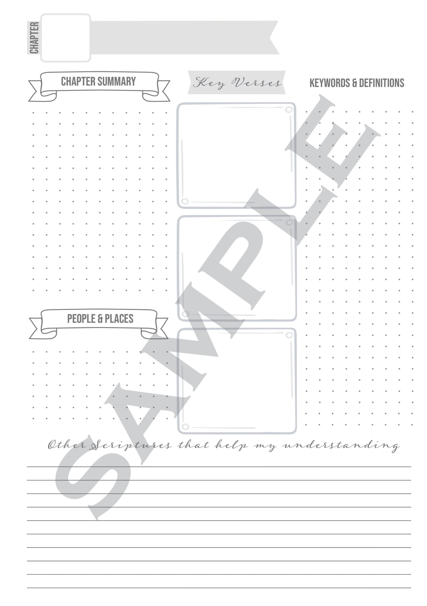 Bible Binder Chapter Summary Sheets- Digital PDF